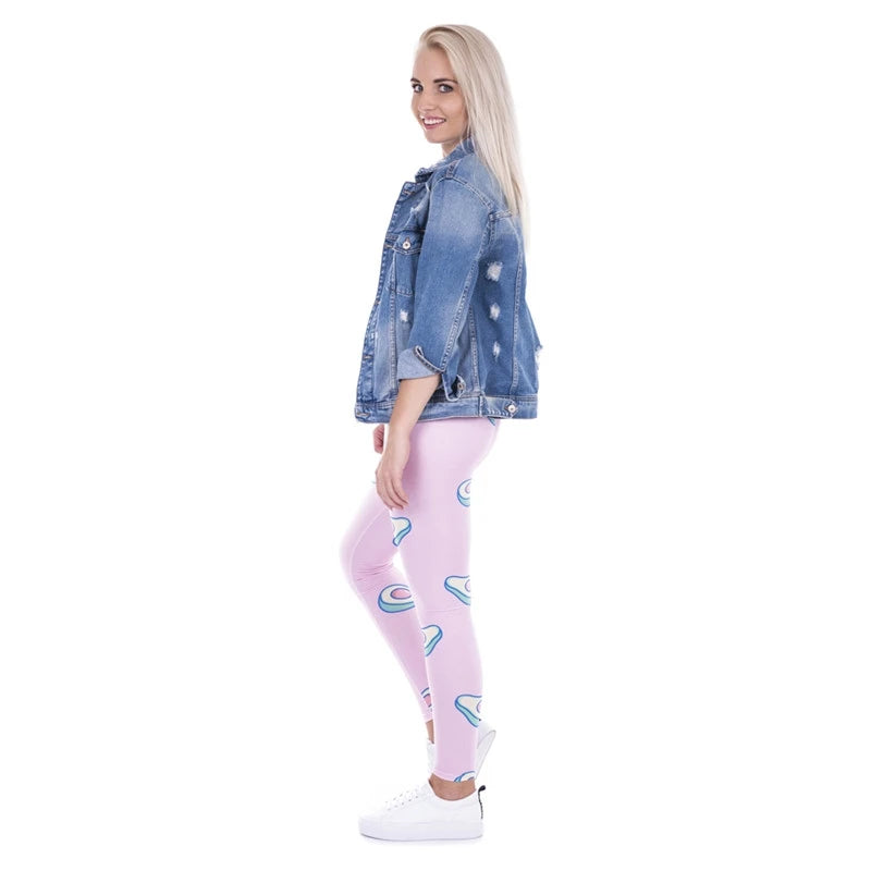 Super Soft Stretch Leggings AVOCADO PINK 3d Print