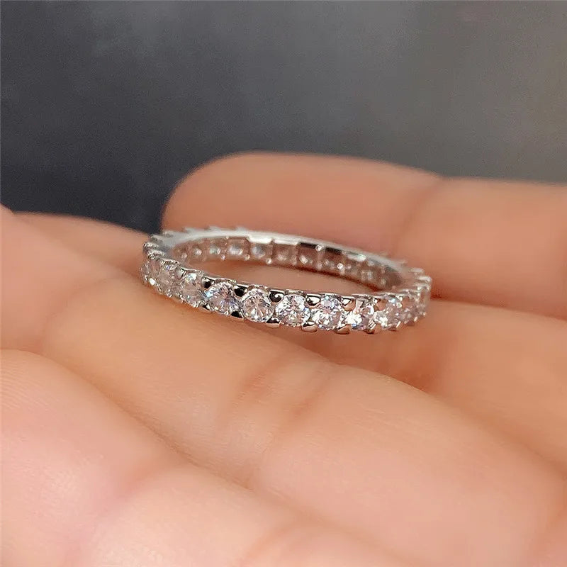 Silver color Band with Shiny Cubic Zirconia