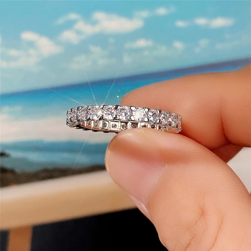 Silver color Band with Shiny Cubic Zirconia