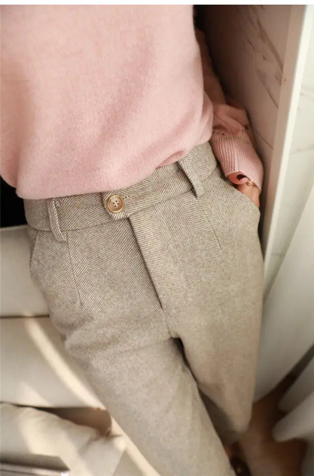 Woolen Pants Women's.