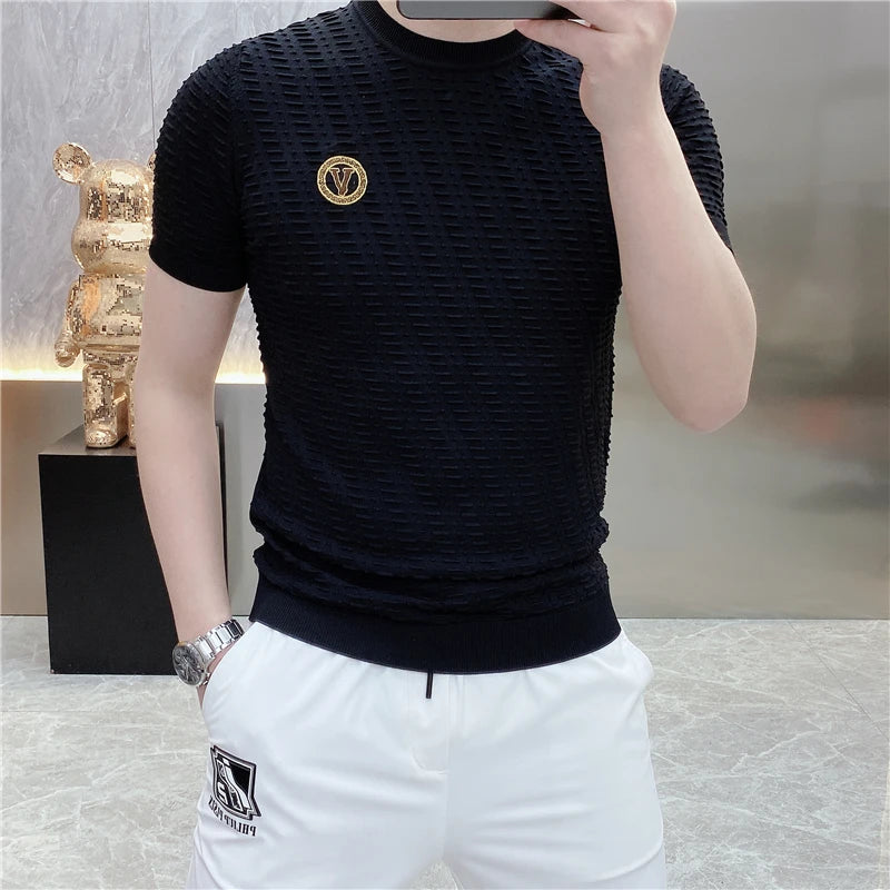 Striped Casual T-shirts Short Sleeve