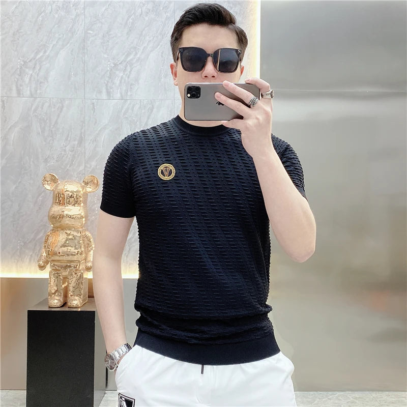 Striped Casual T-shirts Short Sleeve