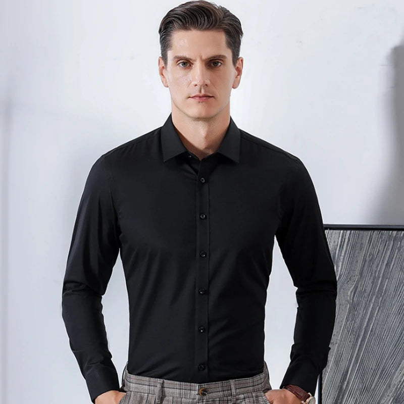 Slim Fit Shirt Men's Long Sleeve