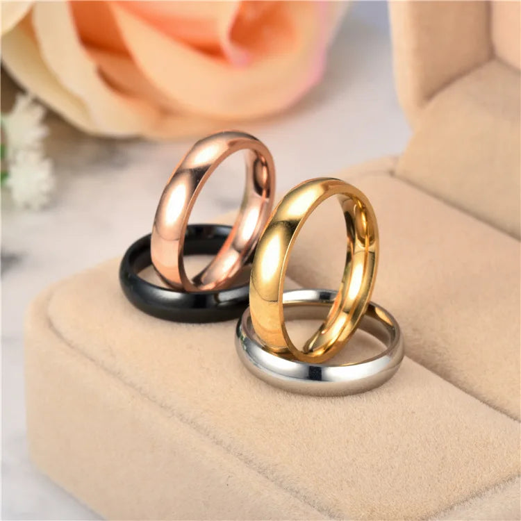 Titanium Ring Women/Men Prevent Allergy High Polished Rings