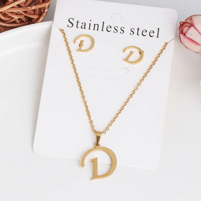 Charm Stainless Steel Initial Pendant