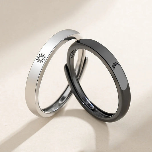 Sun Moon Adjustable Open Ring