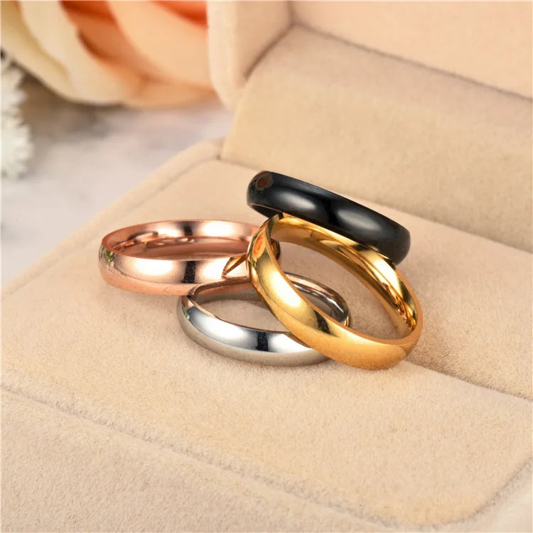 Titanium Ring Women/Men Prevent Allergy High Polished Rings