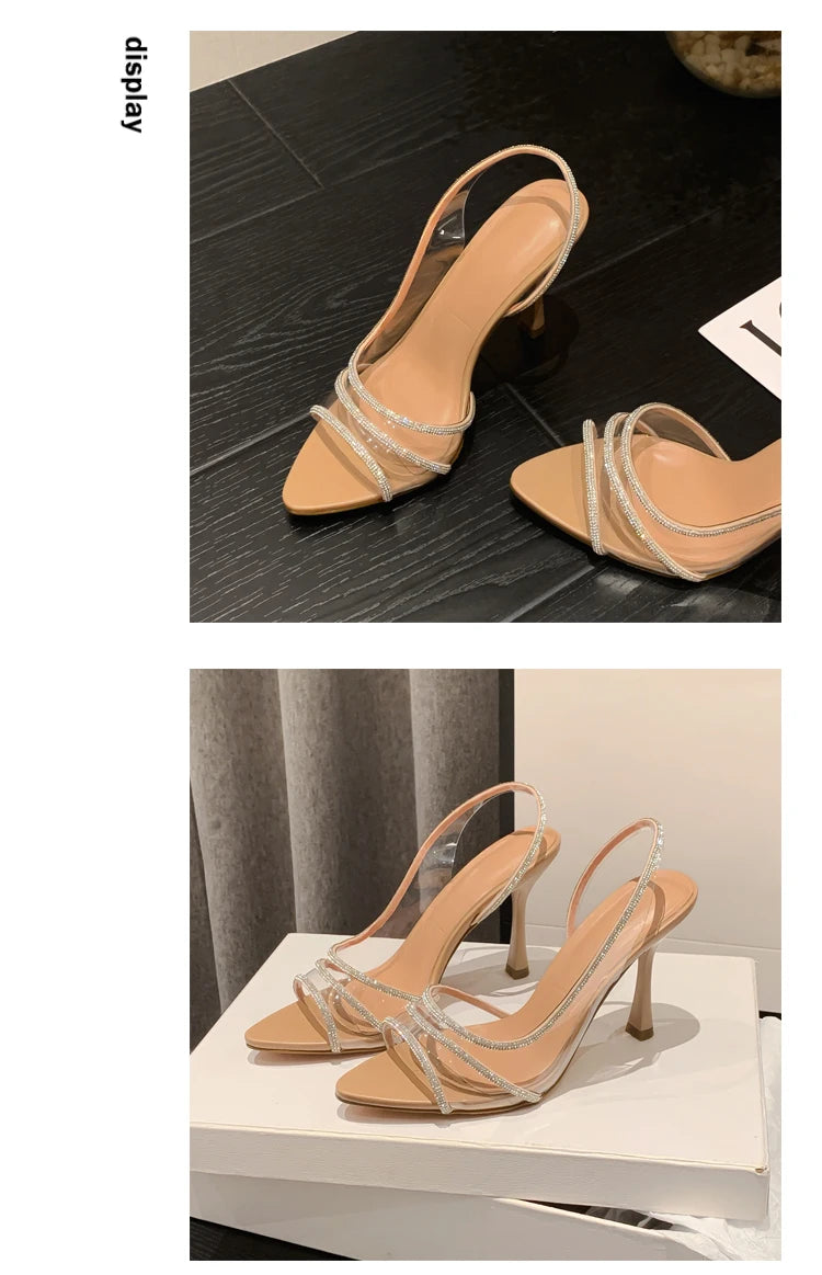 Heeled Sandals Elegant Pointed Toe Female Sexy High Heels