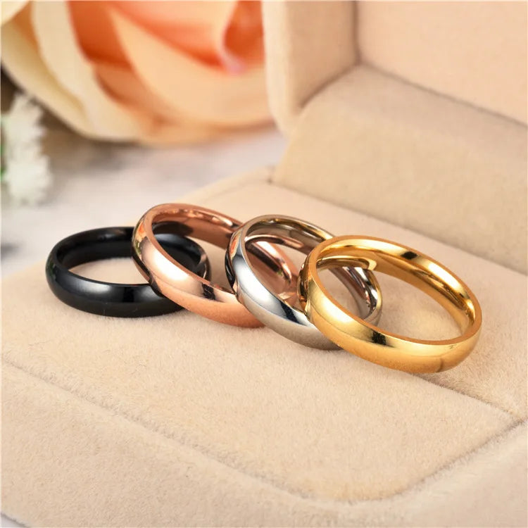 Titanium Ring Women/Men Prevent Allergy High Polished Rings