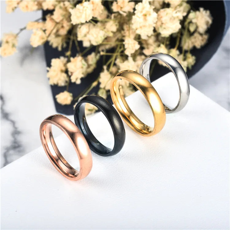 Titanium Ring Women/Men Prevent Allergy High Polished Rings