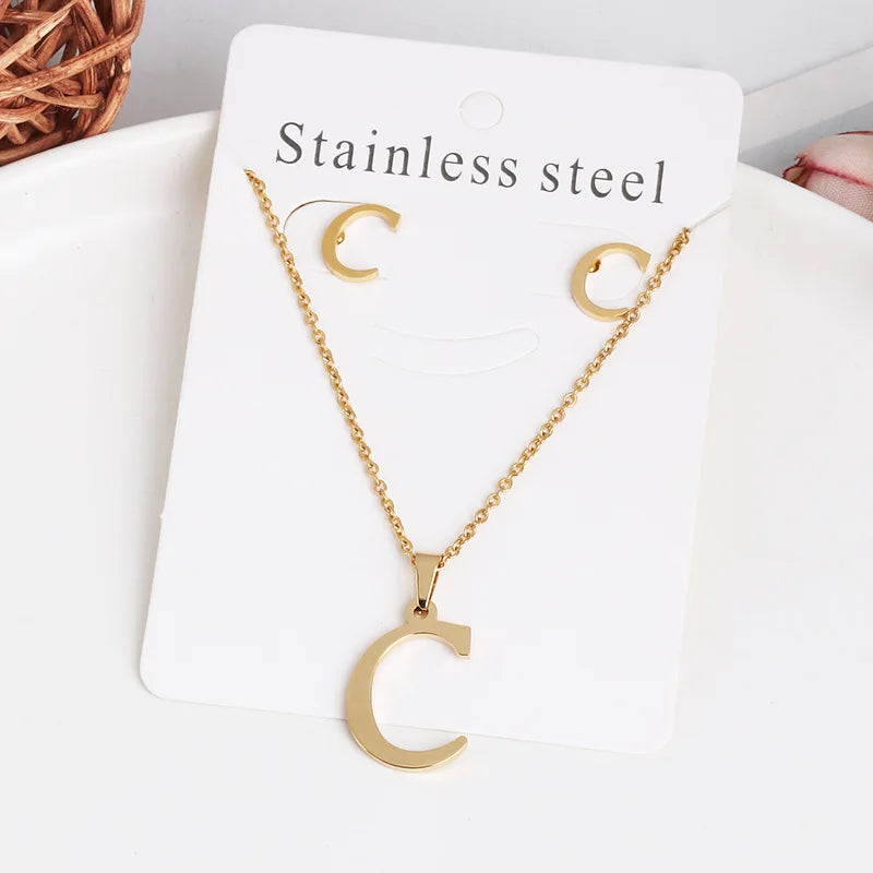 Charm Stainless Steel Initial Pendant