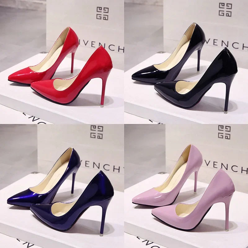 Women High Heel Shoes Female Fashion Patent Leathe