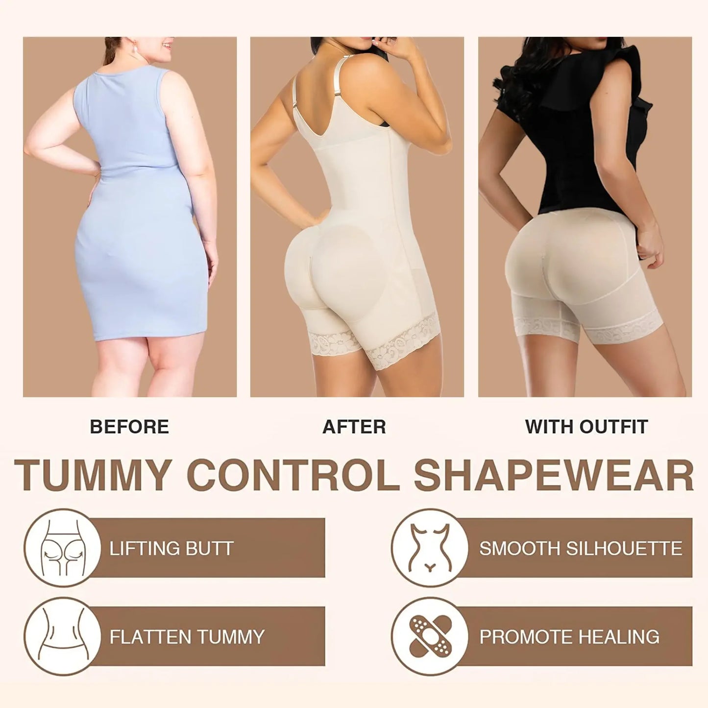 High Compression Fajas Colombiana Shapewear Post-Surgical Reducing and Shaping.