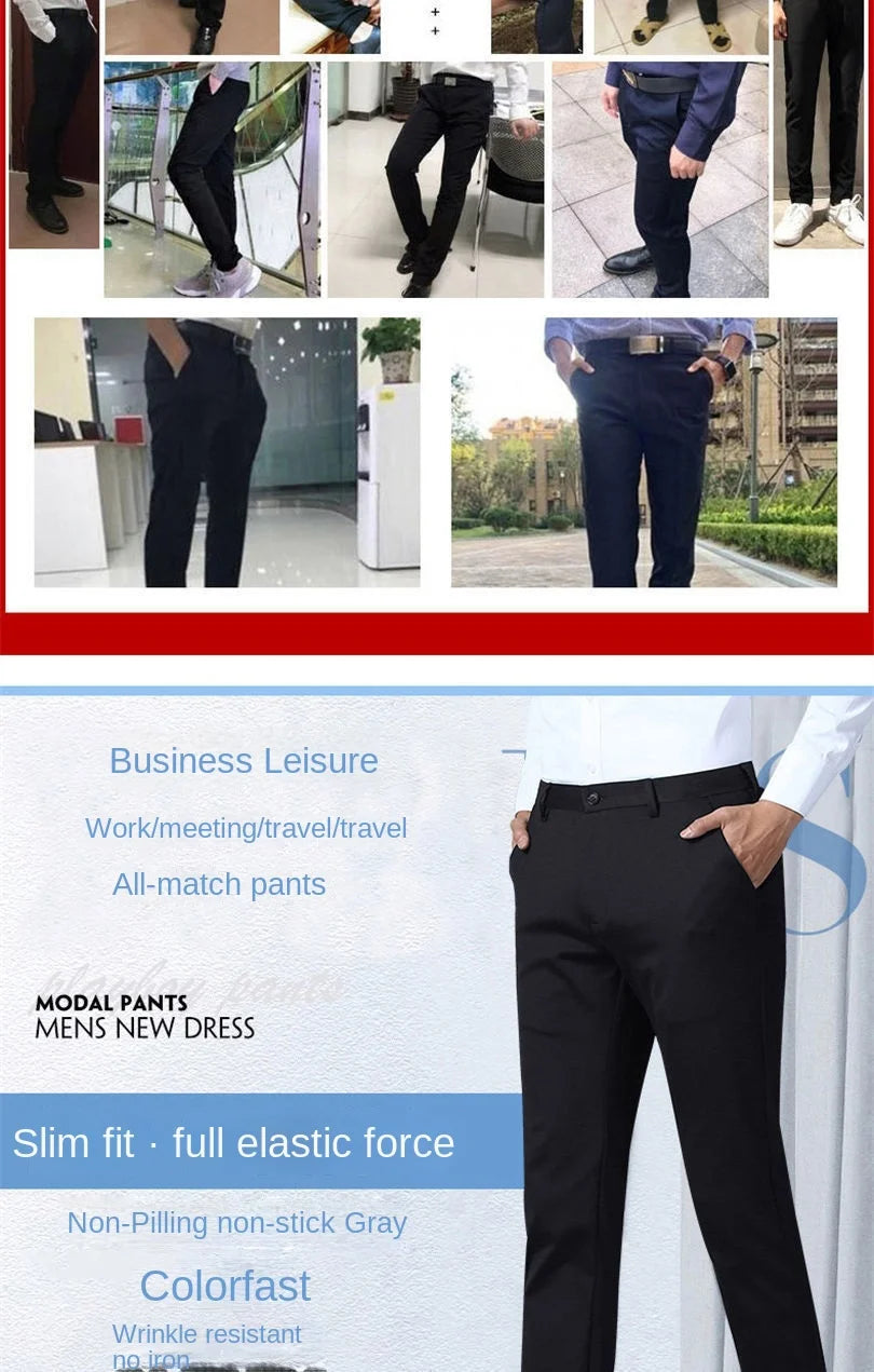 Casual Suit Pants Elastic