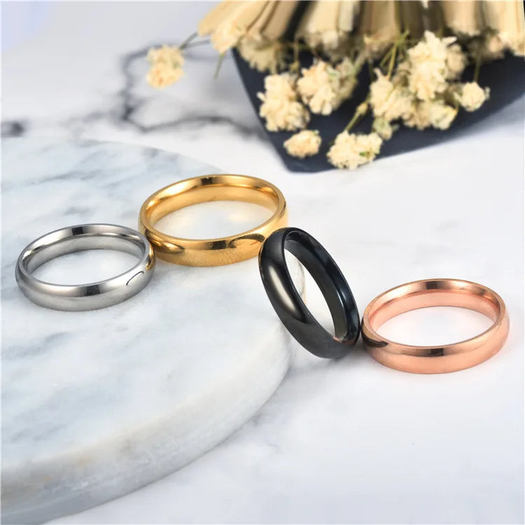 Titanium Ring Women/Men Prevent Allergy High Polished Rings